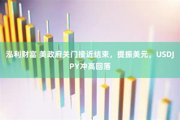 泓利财富 美政府关门接近结束，提振美元，USDJPY冲高回落