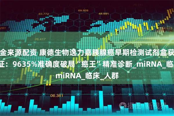 金来源配资 康德生物逸力嘉胰腺癌早期检测试剂盒获批三类证：9635%准确度破局“癌王”精准诊断_miRNA_临床_人群